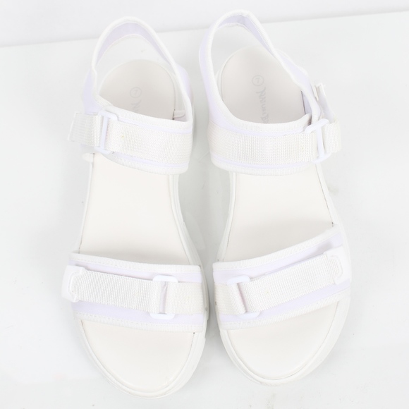 White Velcro Straps flatform Wedge Sandal - Picture 3 of 6